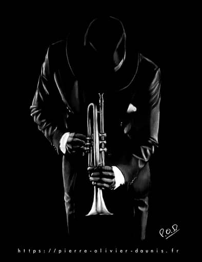 tableaux de musique et de musiciens: american jazz trumpet player