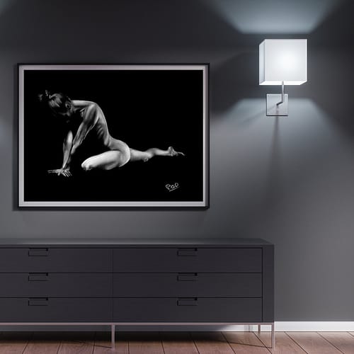 tableau moderne de femme nue 78 au pastel sec nude woman painting