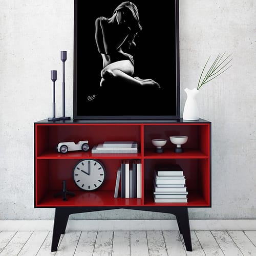 tableau femme nue 45 au pastel peinture moderne – sensuality nude woman painting