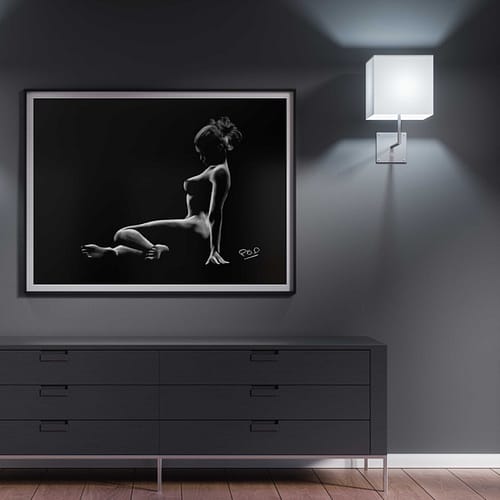 tableau moderne de femme nue 87 au pastel sec nude woman painting