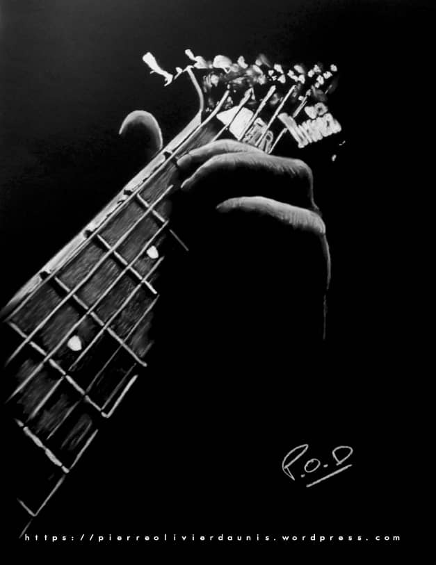 Tableau de guitariste 1 . ibanez guitar painting by POD