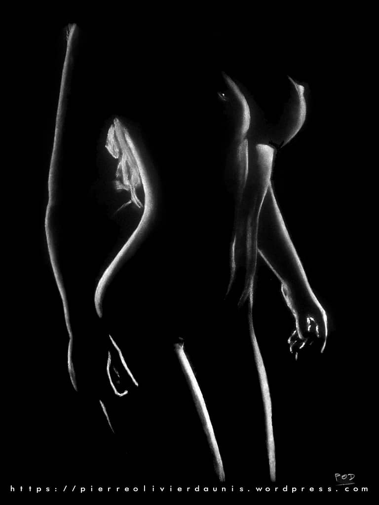 Tableau moderne femme nue 19 silhouette de femme clair obscur