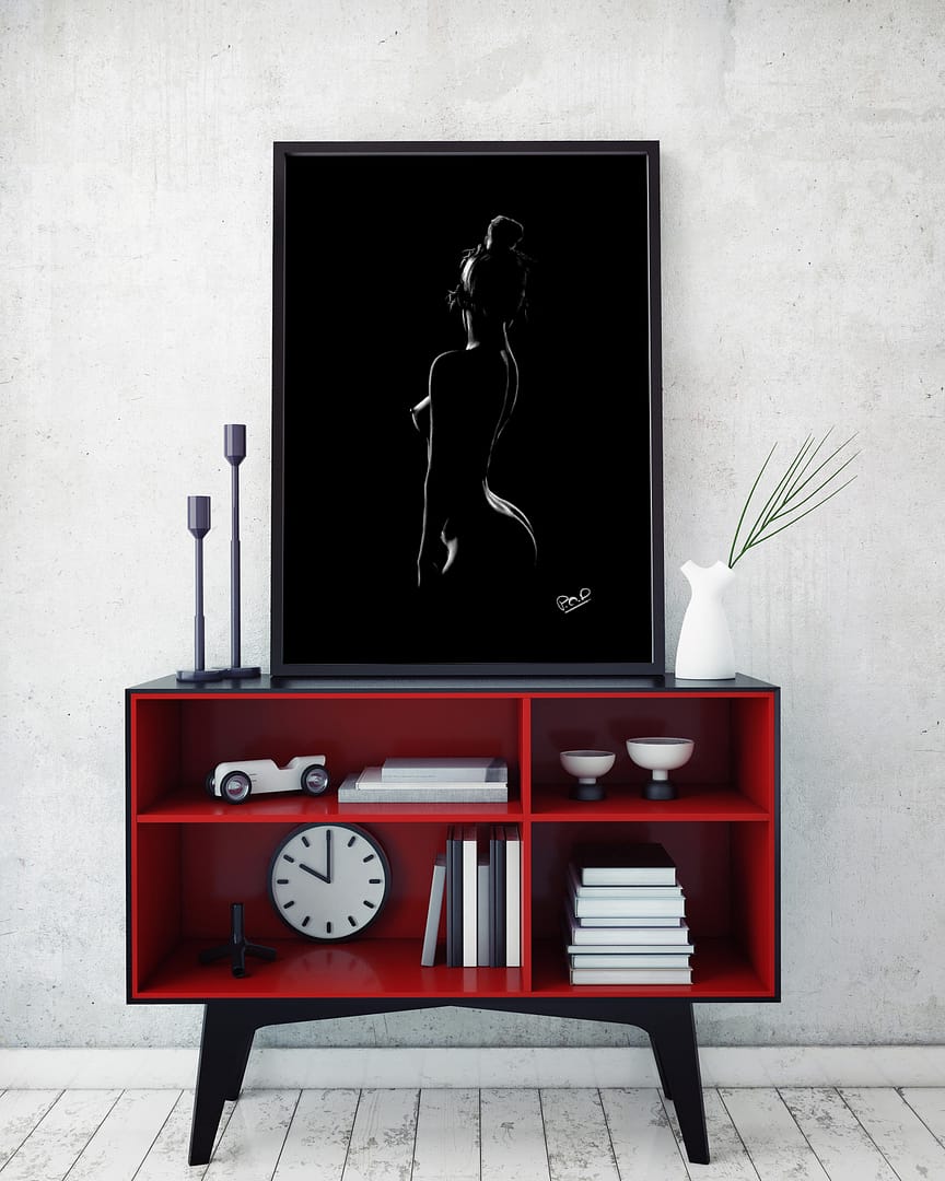 tableau moderne de Silhouette de femme nue 92 au pastel sec nude woman painting