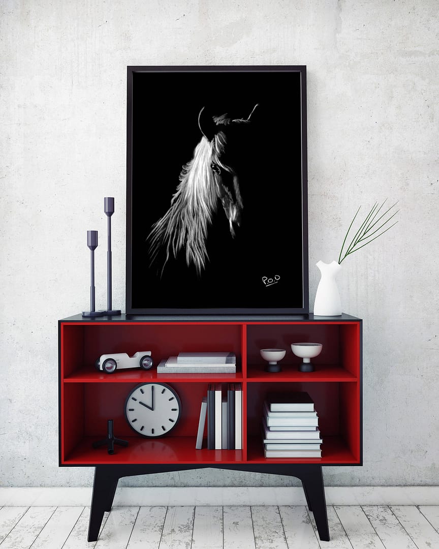 tableau moderne cheval 3 au pastel sec – horse painting number 3