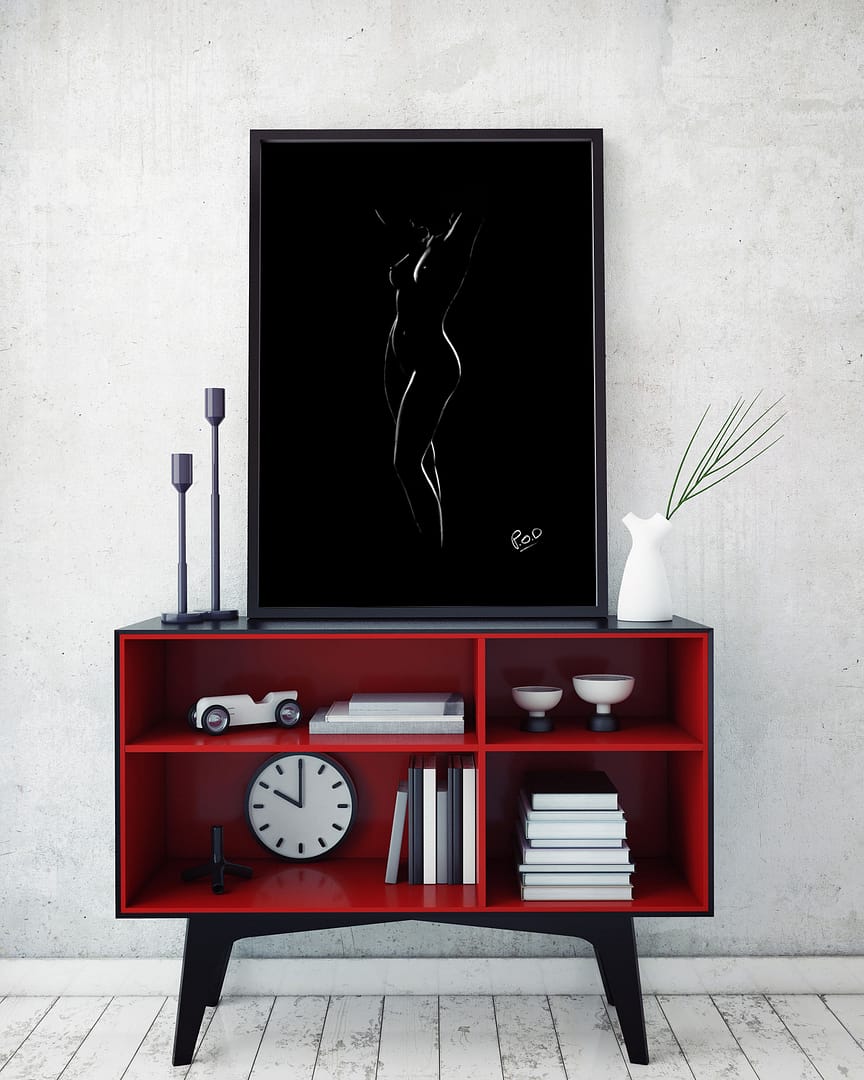 tableau moderne de femme nue 80 au pastel sec nude woman painting