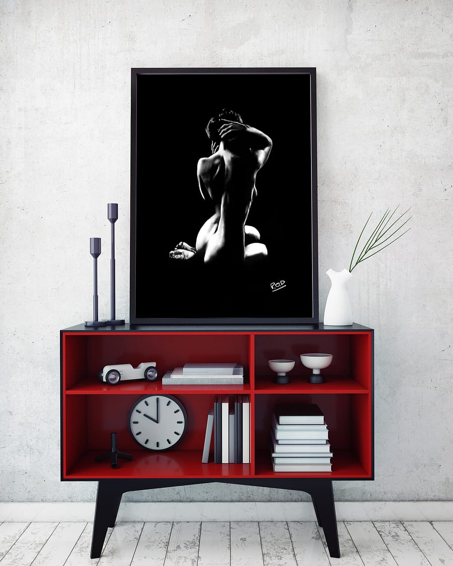 Tableau de femme nue assise 43 peinture moderne au pastel sec