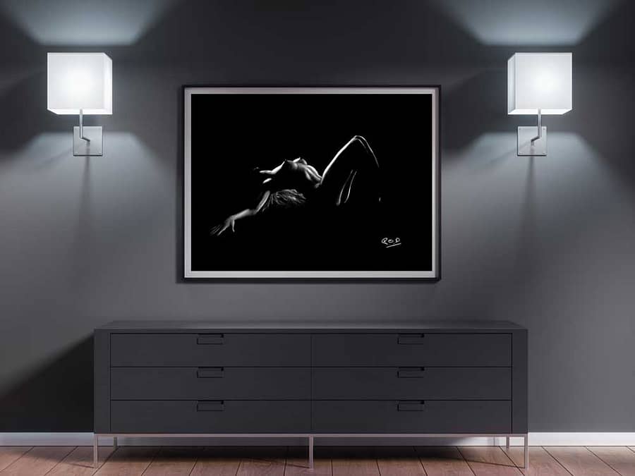 tableau moderne de Silhouette de femme 100 au pastel sec nude woman painting