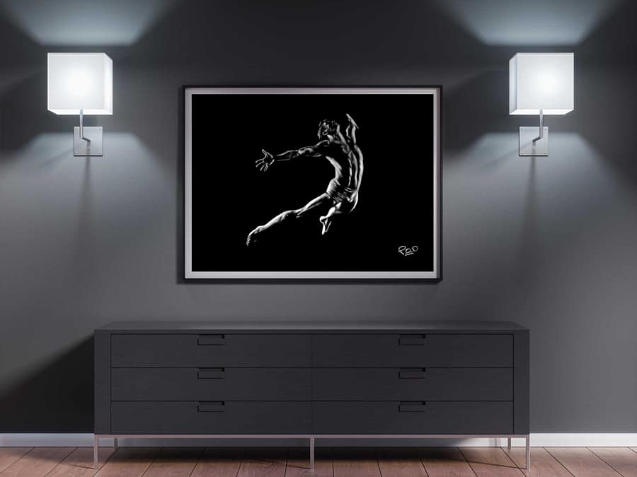 tableau peinture moderne de danseur au pastel