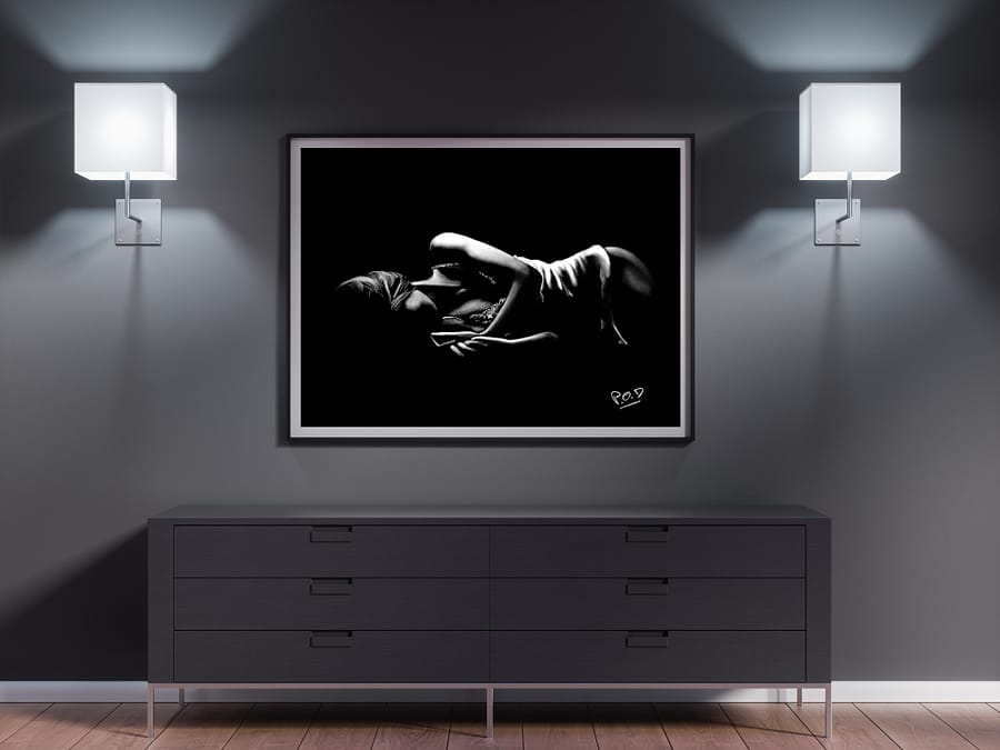 tableau moderne de femme nue 75 au pastel sec nude woman painting