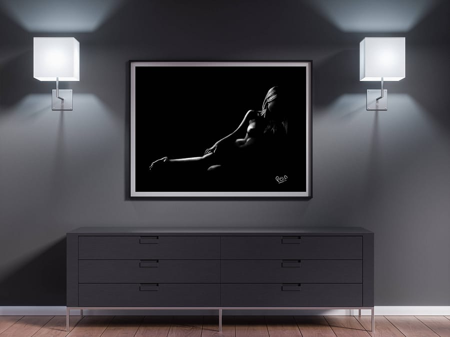 tableau moderne de femme nue 74 au pastel sec nude woman painting
