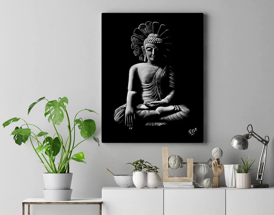 tableau moderne de statue de Bouddha