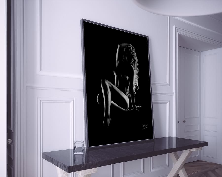 tableau moderne de femme nue 66 au pastel sec nude woman painting