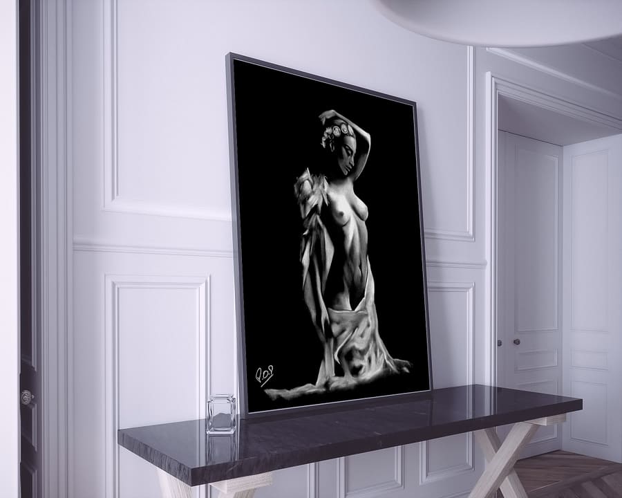 tableau de femme nue 46 au pastel sec nude women painting