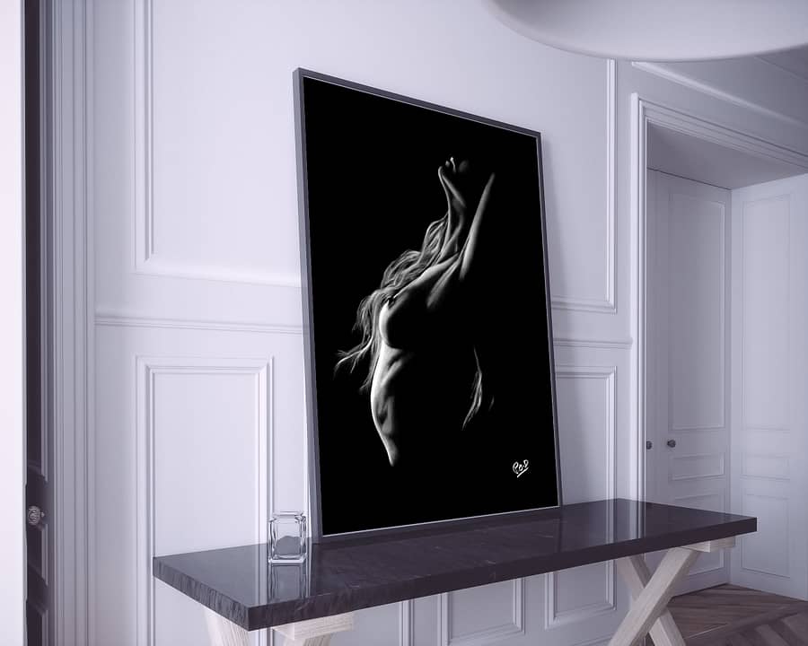 tableau moderne de femme nue 89 au pastel sec nude woman painting