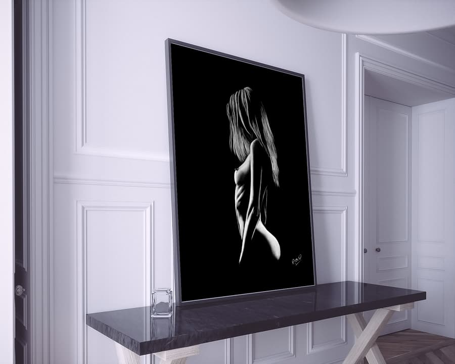 tableau moderne de femme nue 50 au pastel sec nude woman painting
