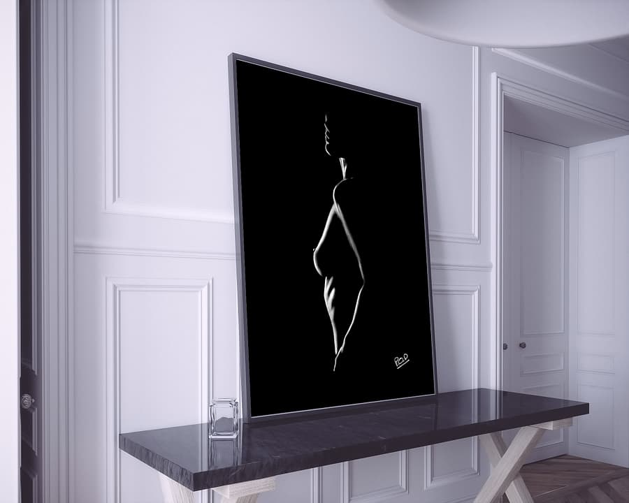 Tableau de femme nue de profil 52 peinture moderne au pastel sec